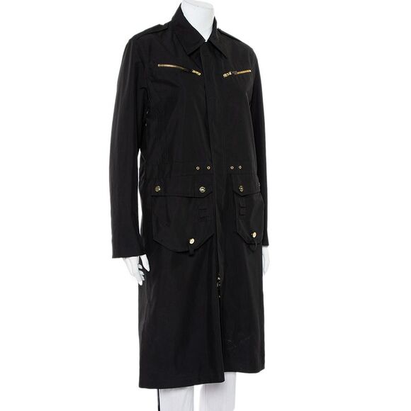 Ralph Lauren Collection Black Synthetic Zip Front Utility Coat M - Picture 2 of 4